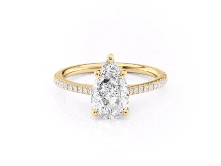 The Pave Claire Set With A 2.5 Carat Pear Lab Diamond on Sale