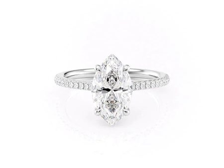 The Pave Claire Set With A 1.5 Carat Marquise Lab Diamond Online Hot Sale