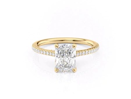 The Pave Claire Set With A 2.5 Carat Radiant Lab Diamond For Cheap