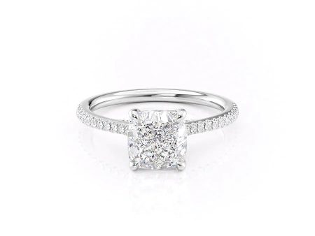 The Pave Claire Set With A 1.5 Carat Cushion Lab Diamond For Discount