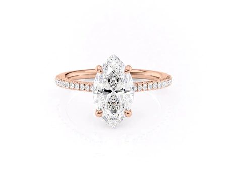 The Pave Claire Set With A 2.5 Carat Marquise Lab Diamond Online