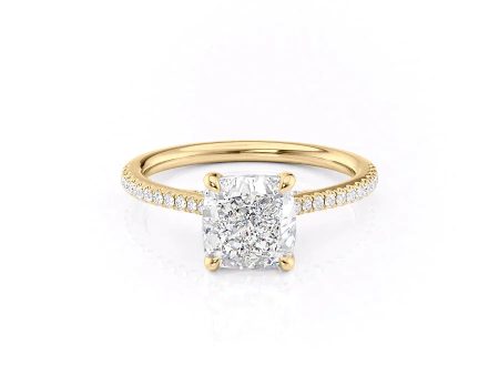 The Pave Claire Set With A 3 Carat Cushion Lab Diamond Online Sale