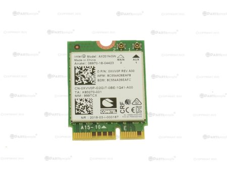 Dell Intel Wireless AX201 WLAN WiFi 802.11ax   Bluetooth 5.1 M.2 Card - XVV0P Online now