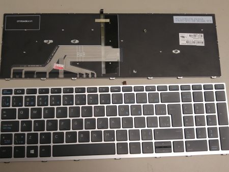 New HP Probook 450 455 470 G5 Bilingual Canadian CA Keyboard L01028-DB1 X8CA Backlit Silver frame on Sale